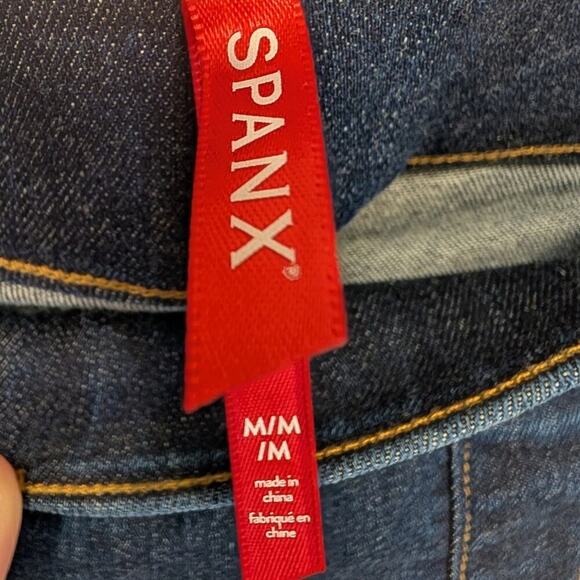 Spanx Jean-ish Ankle Denim Leggings Blue Twilight Rinse Classic - Size M - Picture 7 of 9